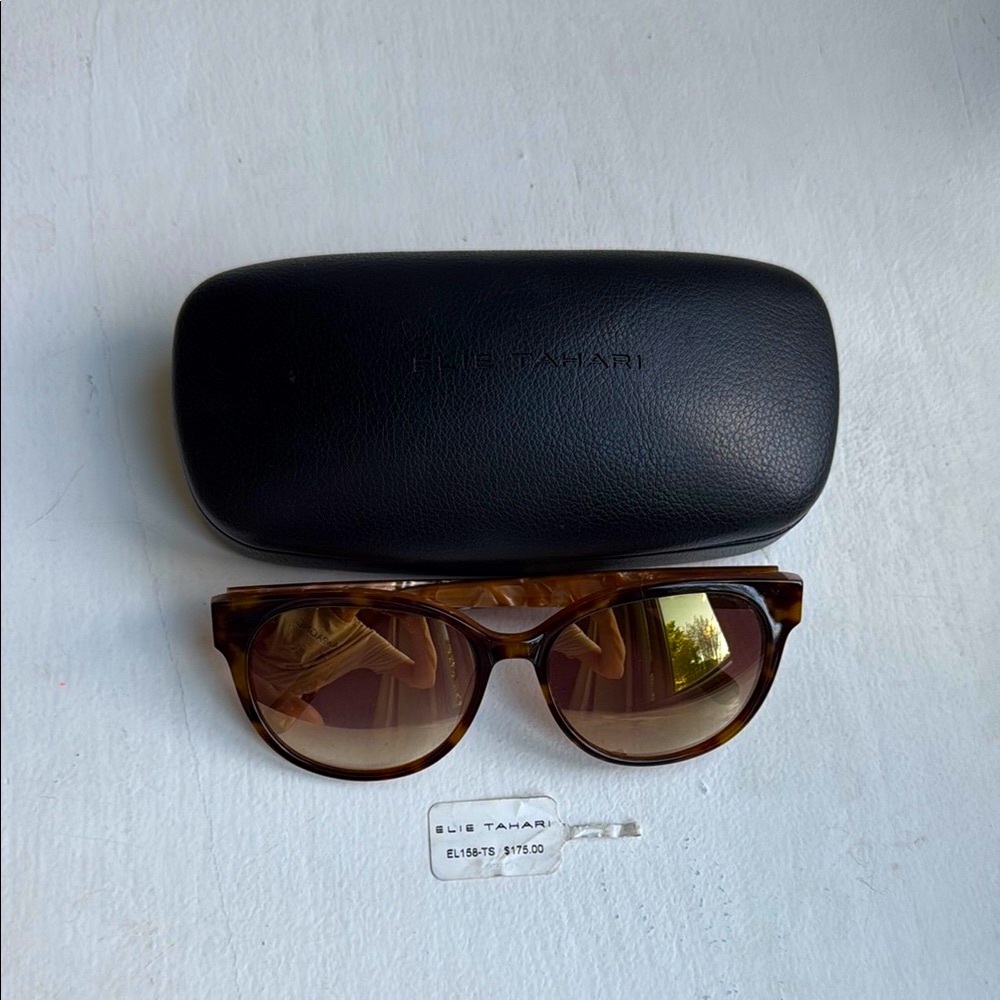 Elie Tahari Tortoise Shell Sunglasses with Black Case